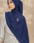 Rivora Embossed Shawl in Navy Blue