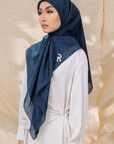 Rivora Embossed Square in Teal Blue