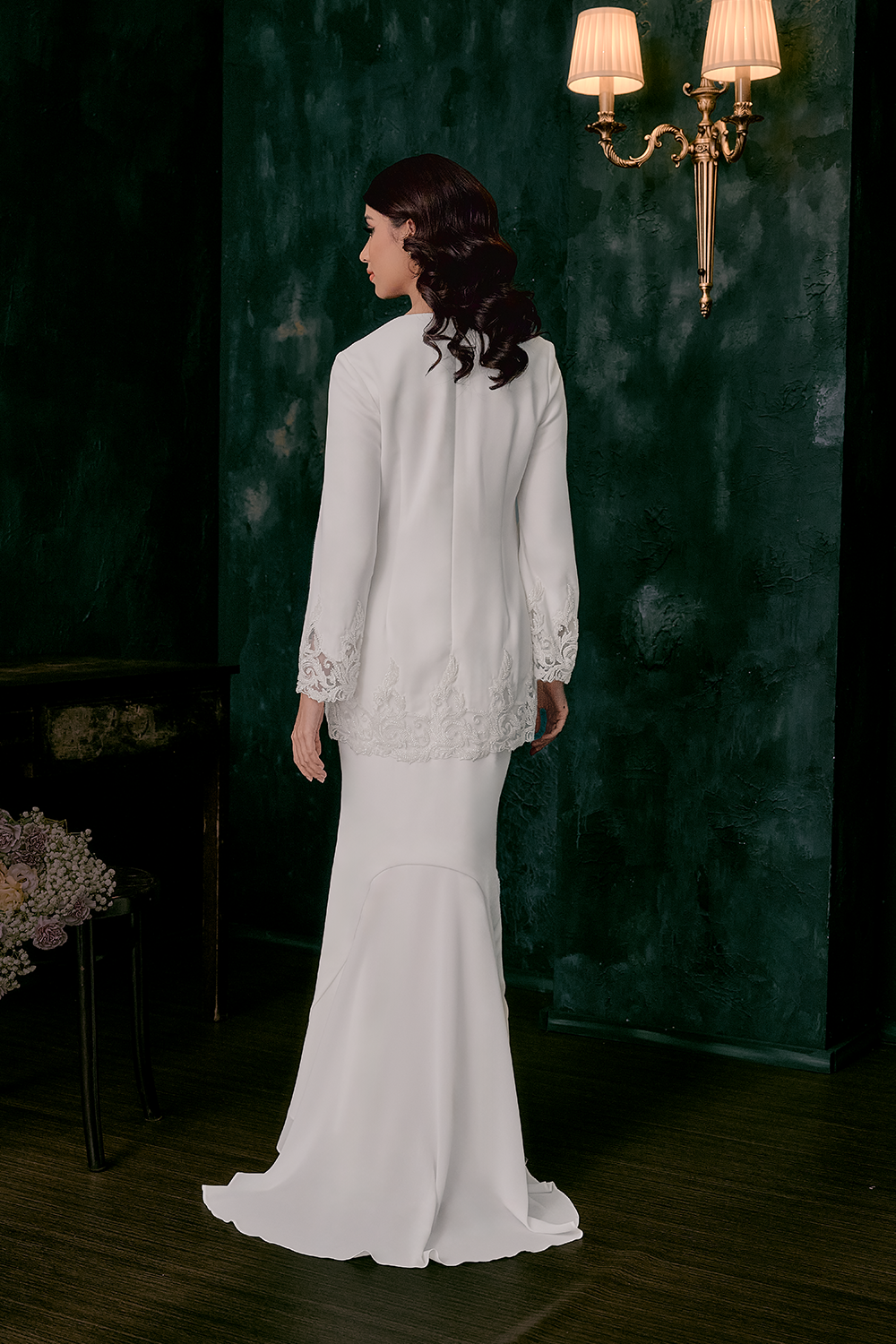 Nuri Bridal Kurung Modern in Off White