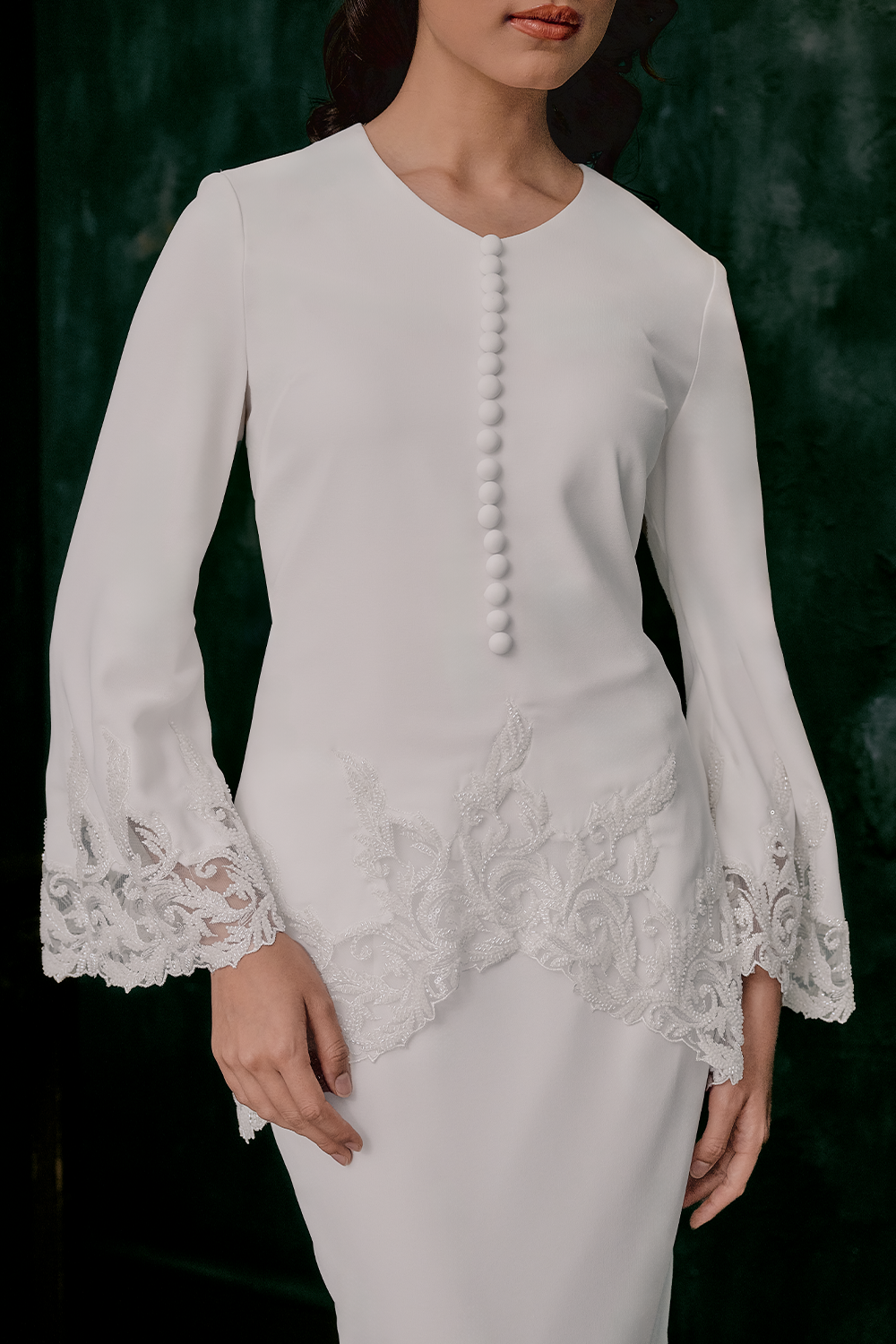 Nuri Bridal Kurung Modern in Off White