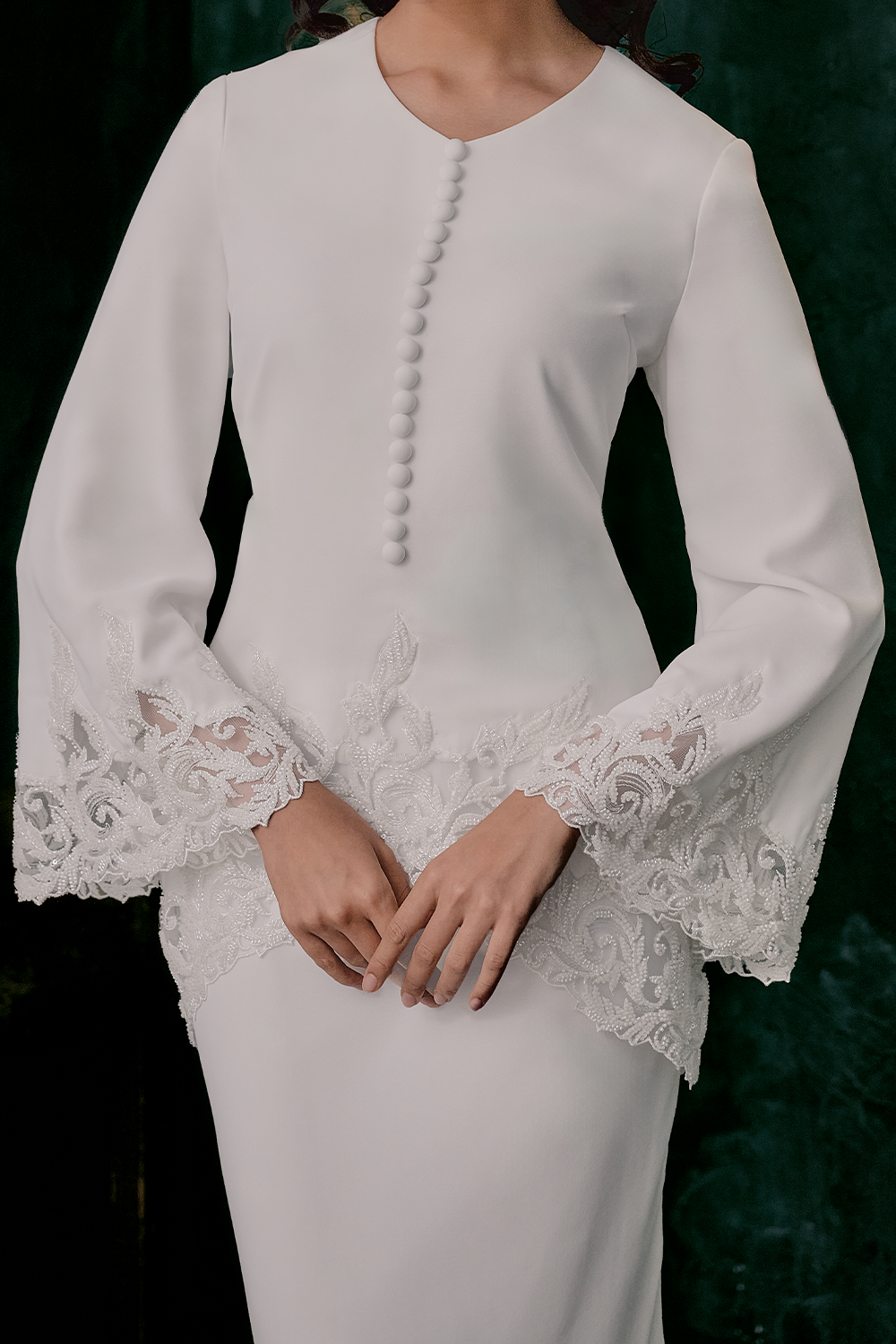 Nuri Bridal Kurung Modern in Off White