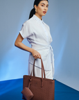 Jiro Tote Bag in Wood Brown