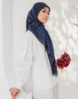Lumina Embossed Scarves in Navy Blue