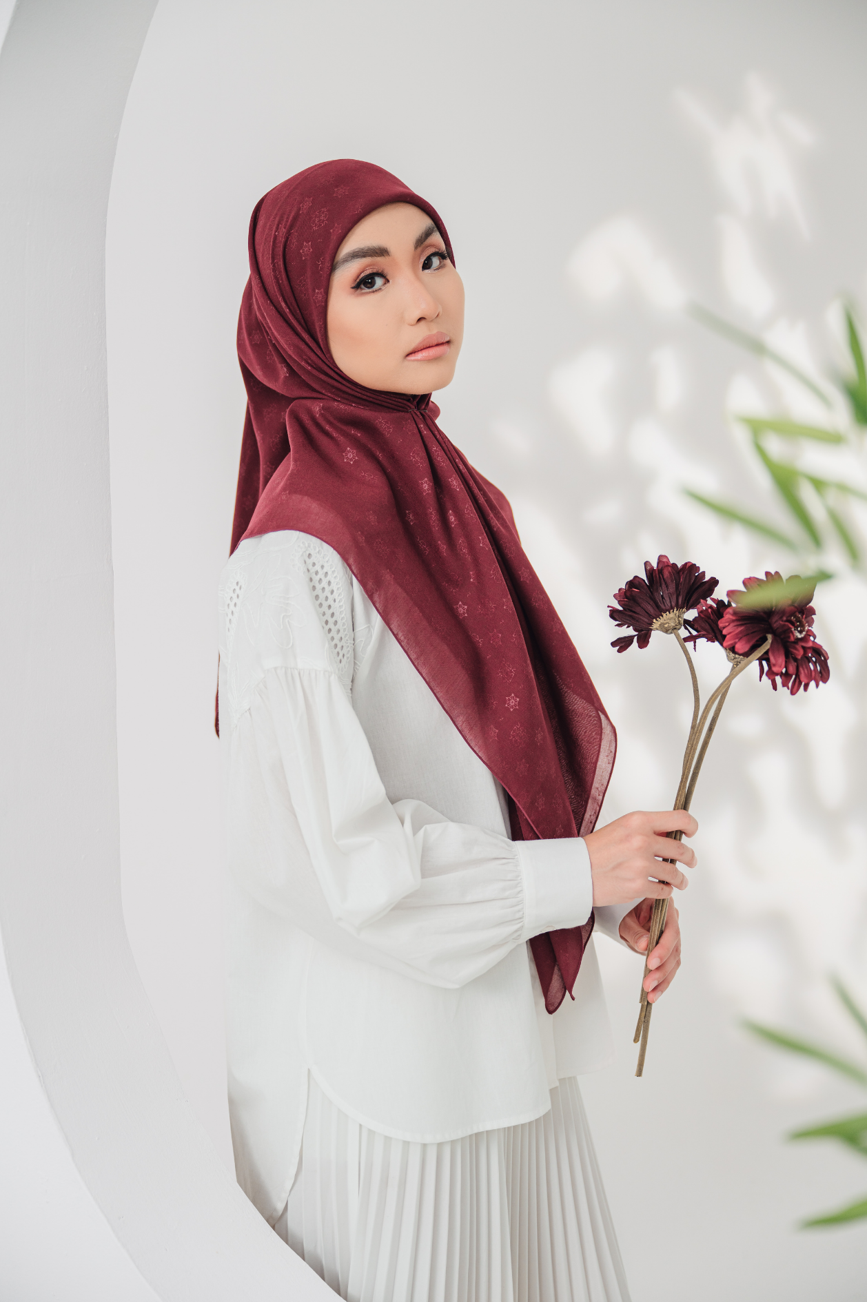 Lumina Embossed Scarves in Ruby Wine – Rico Rinaldi