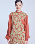 Printed Blouse In Firebrick