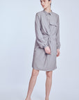 Long Shirt Twisted Knot In Grey