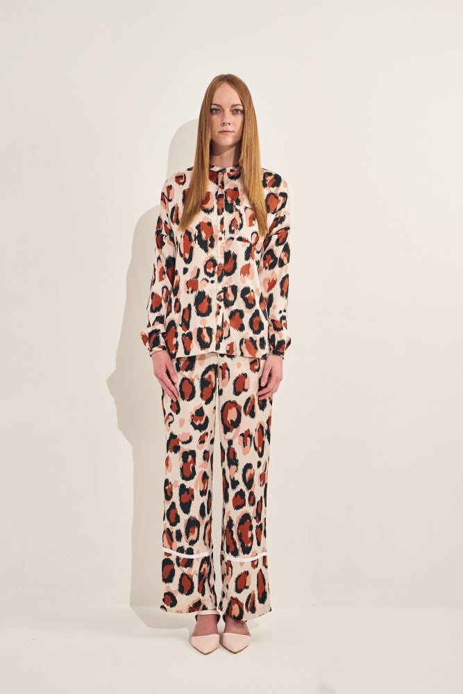 Rico Rinaldi Resort 2020 Palazzo Printed in Beige Base