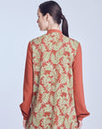 Printed Blouse In Firebrick