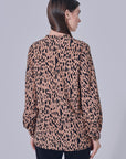 Loki Printed Basic Blouse in Brown