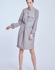 Long Shirt Twisted Knot In Grey