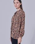 Loki Printed Basic Blouse in Brown