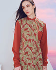 Printed Blouse In Firebrick