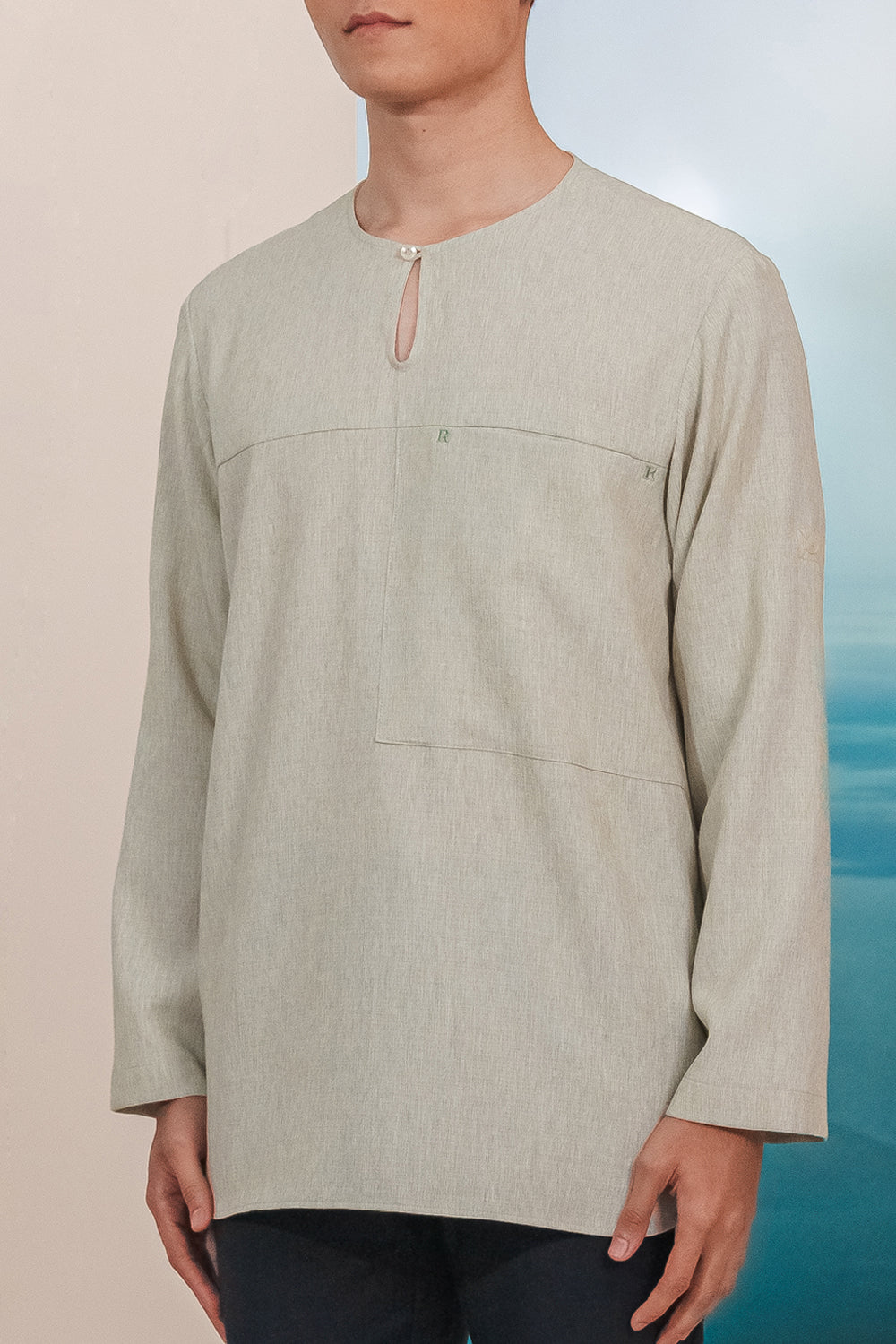 Arjuna Modern Kurta Summeraya in Olive